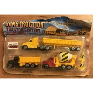 Vintage Construction Tractor Playset Diecast Metal & Plastic New Rare